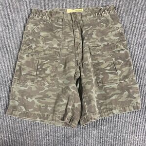 VTG Cabelas Shorts Mens 31 Green Camo Cargo Pockets Outdoors Hiking Retro Short‎